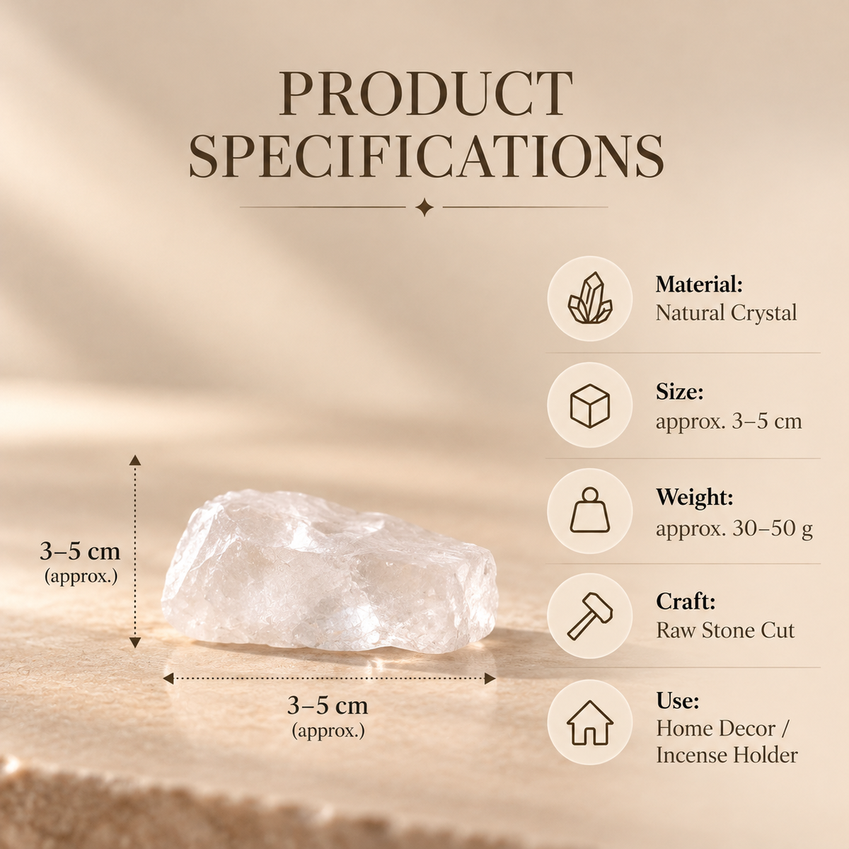 Clear Quartz Incense Holder