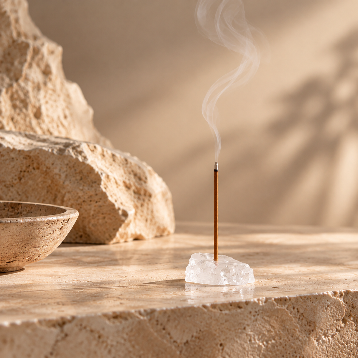Clear Quartz Incense Holder