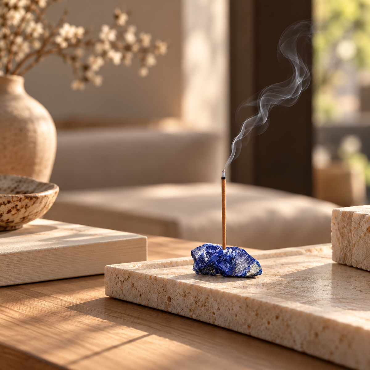 Sodalite Crystal Incense Holder