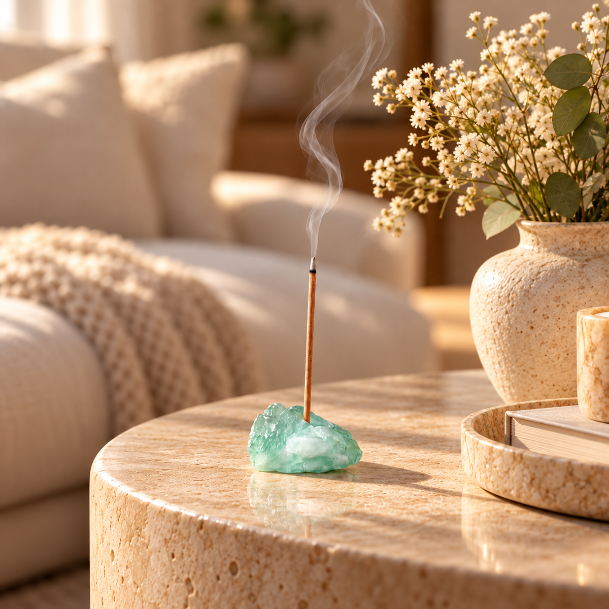 Green Fluorite Incense Holder