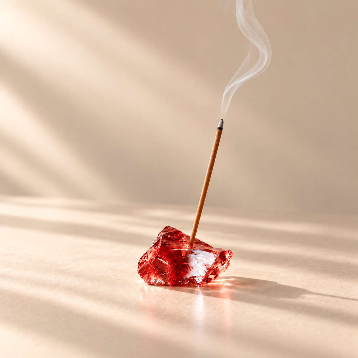 Red Crystal Incense Holder